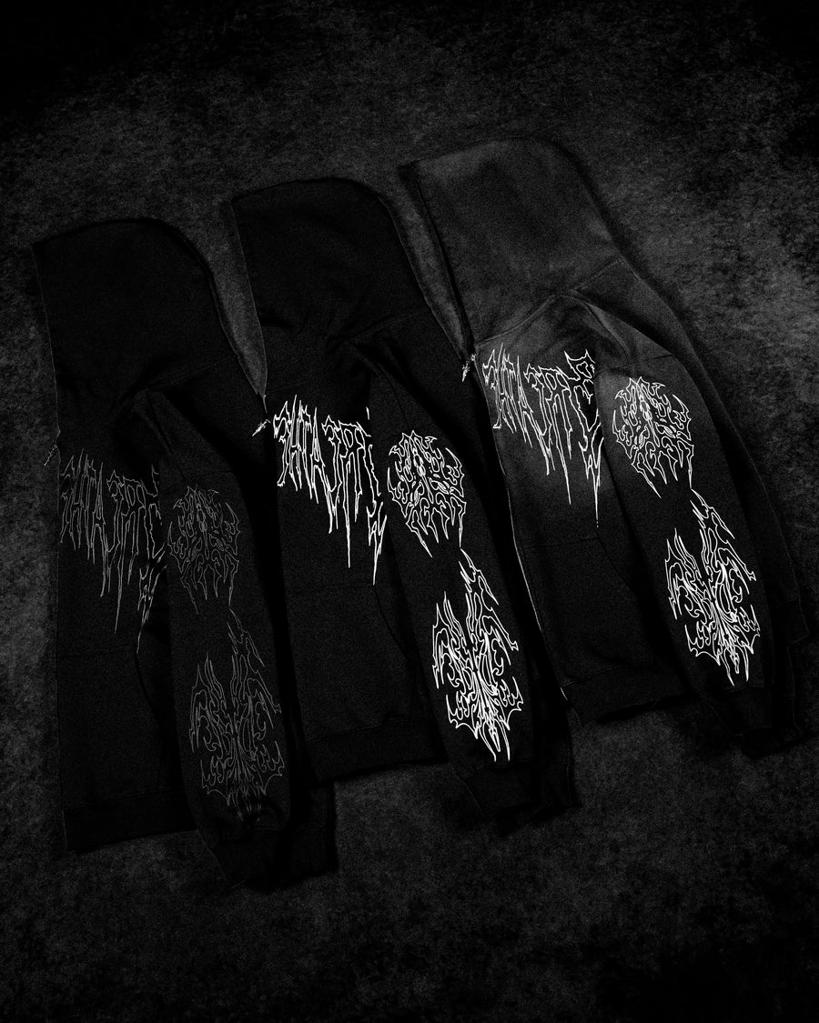 Abyssal Wraith Oversized Zip-up Hoodie [DARKNESS]