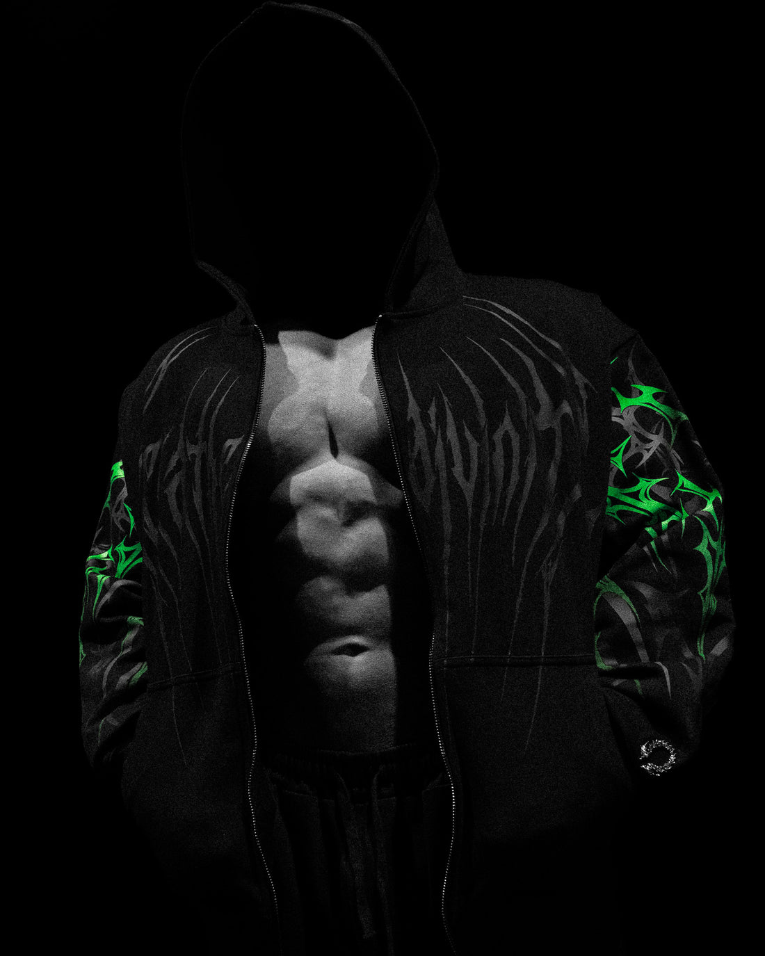 Immortality Oversized Zip-Up Hoodie [GLOW IN THE DARK]