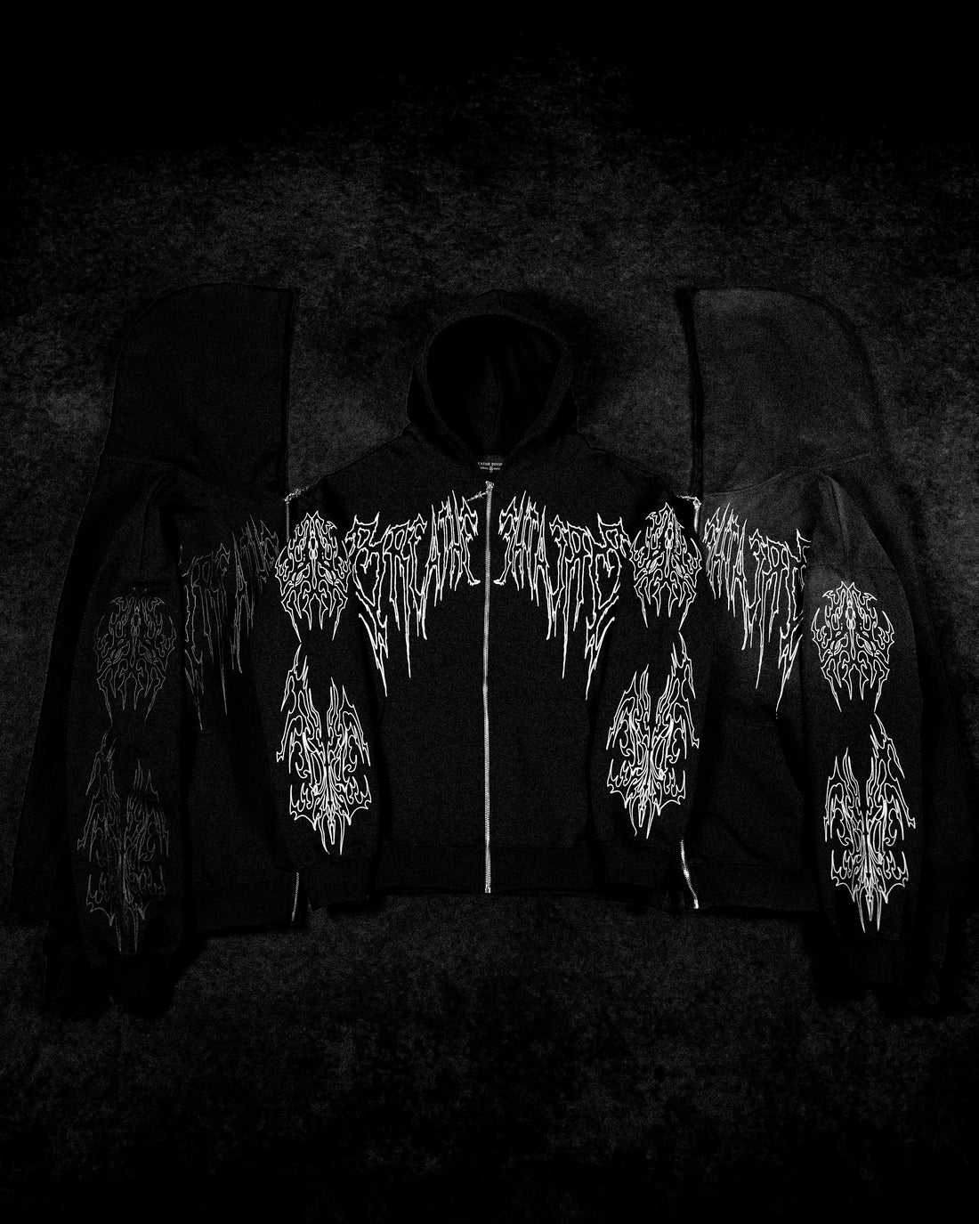 Abyssal Wraith Oversized Zip-up Hoodie [DARKNESS]