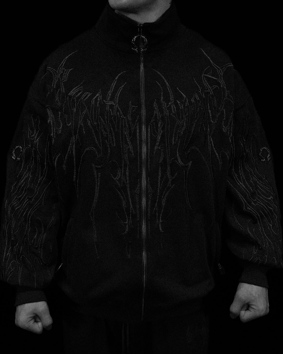 Obsidian Oversized Zip-up Jacket [DARKNESS]