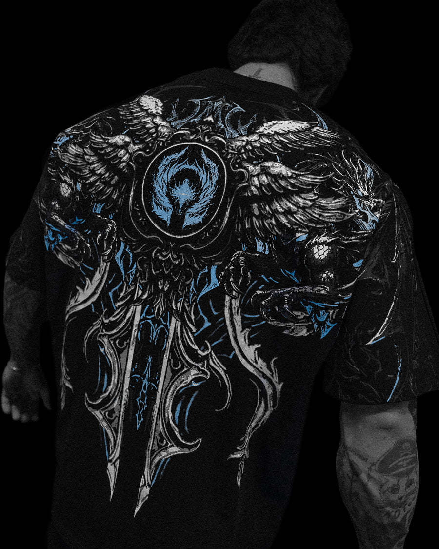 Dragon Blade Oversized T-SHIRT [VOID BLACK] | Breathedivinity
