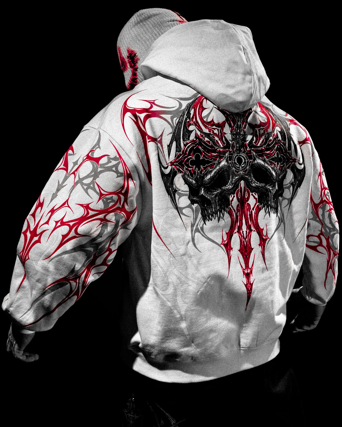 Immortality Oversized Zip-Up Hoodie [HEAVENLY RED]