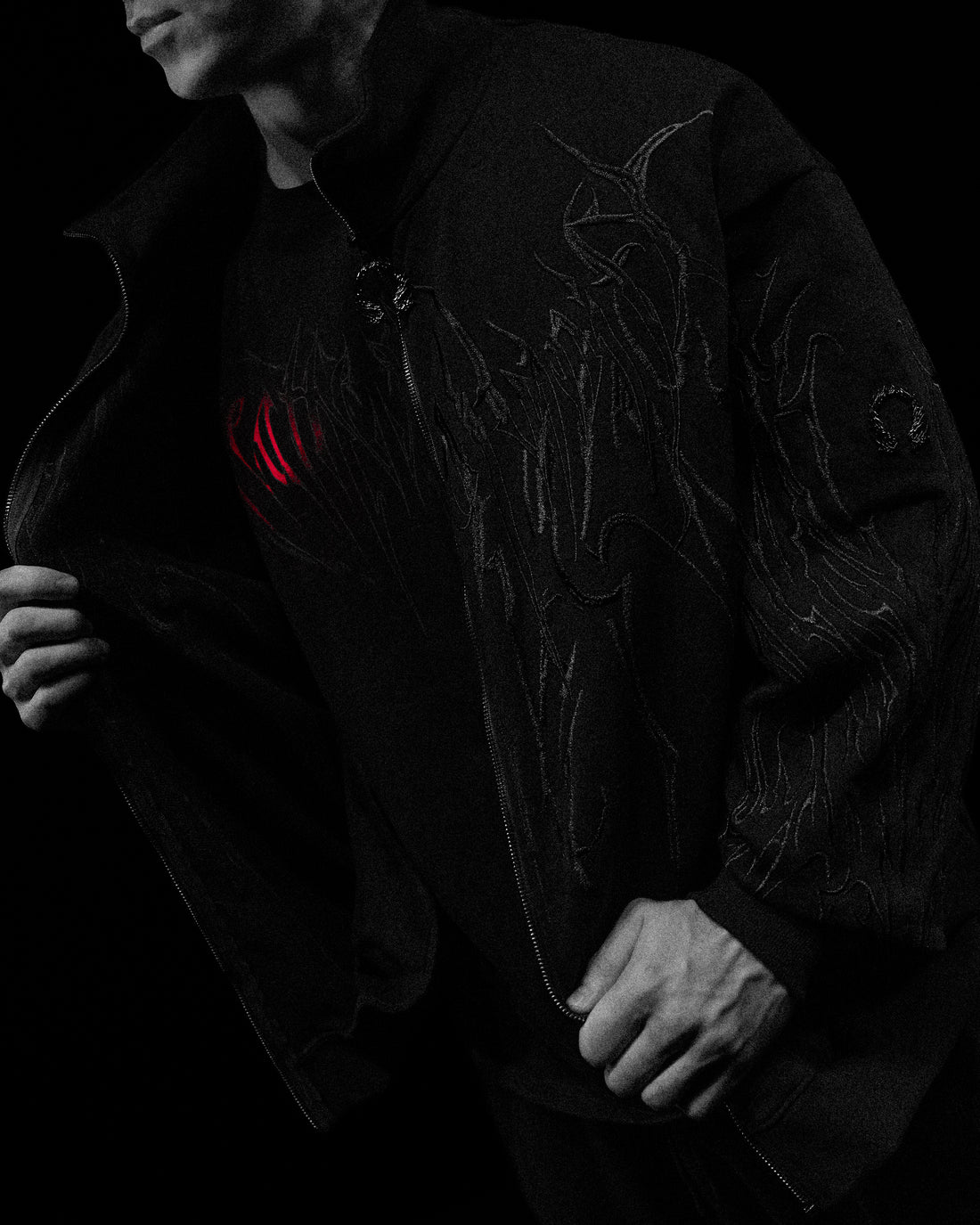 Obsidian Oversized Zip-up Jacket [DARKNESS]
