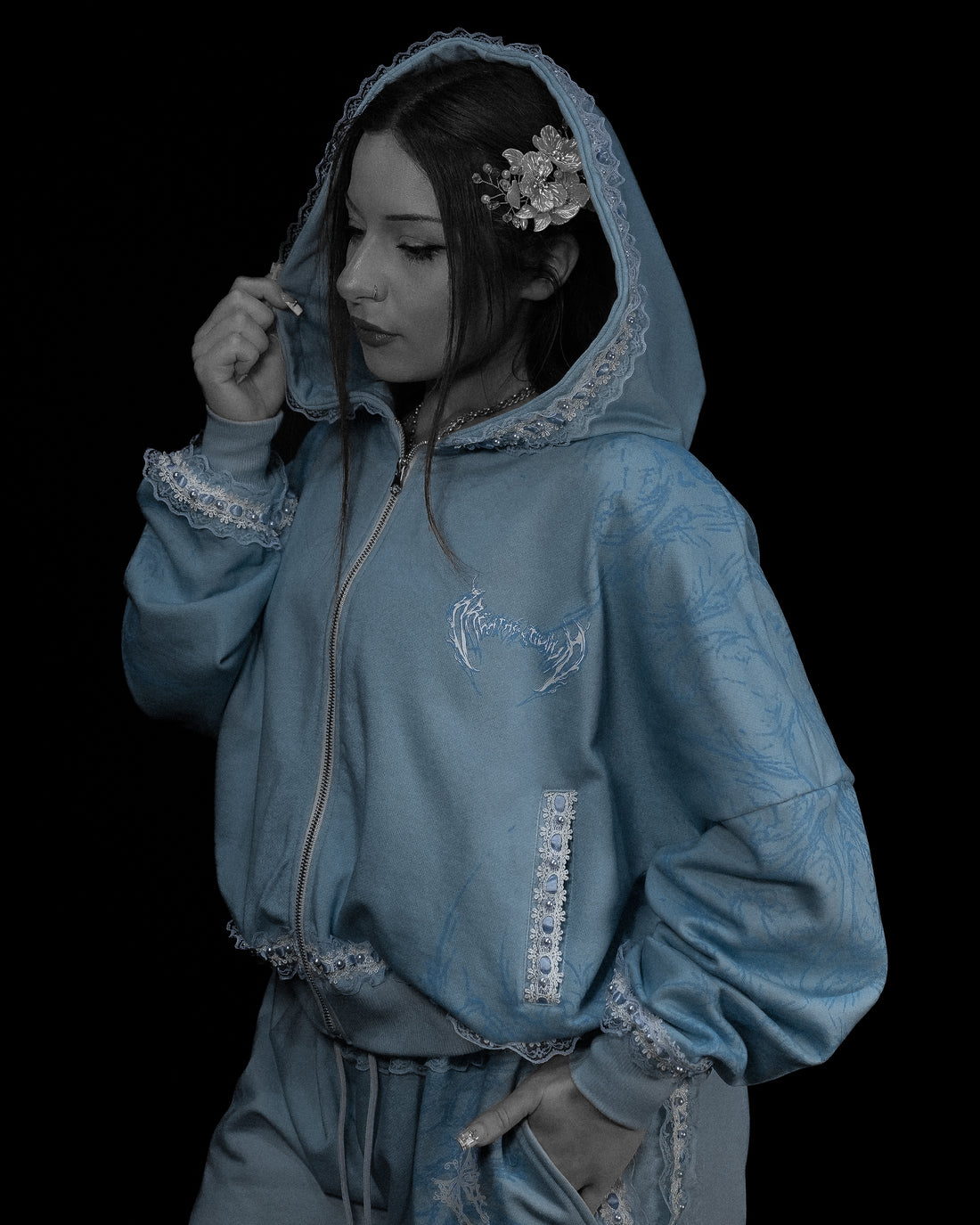 Women's Faerie Zip-up Hoodie [EVERMORE BLUE]