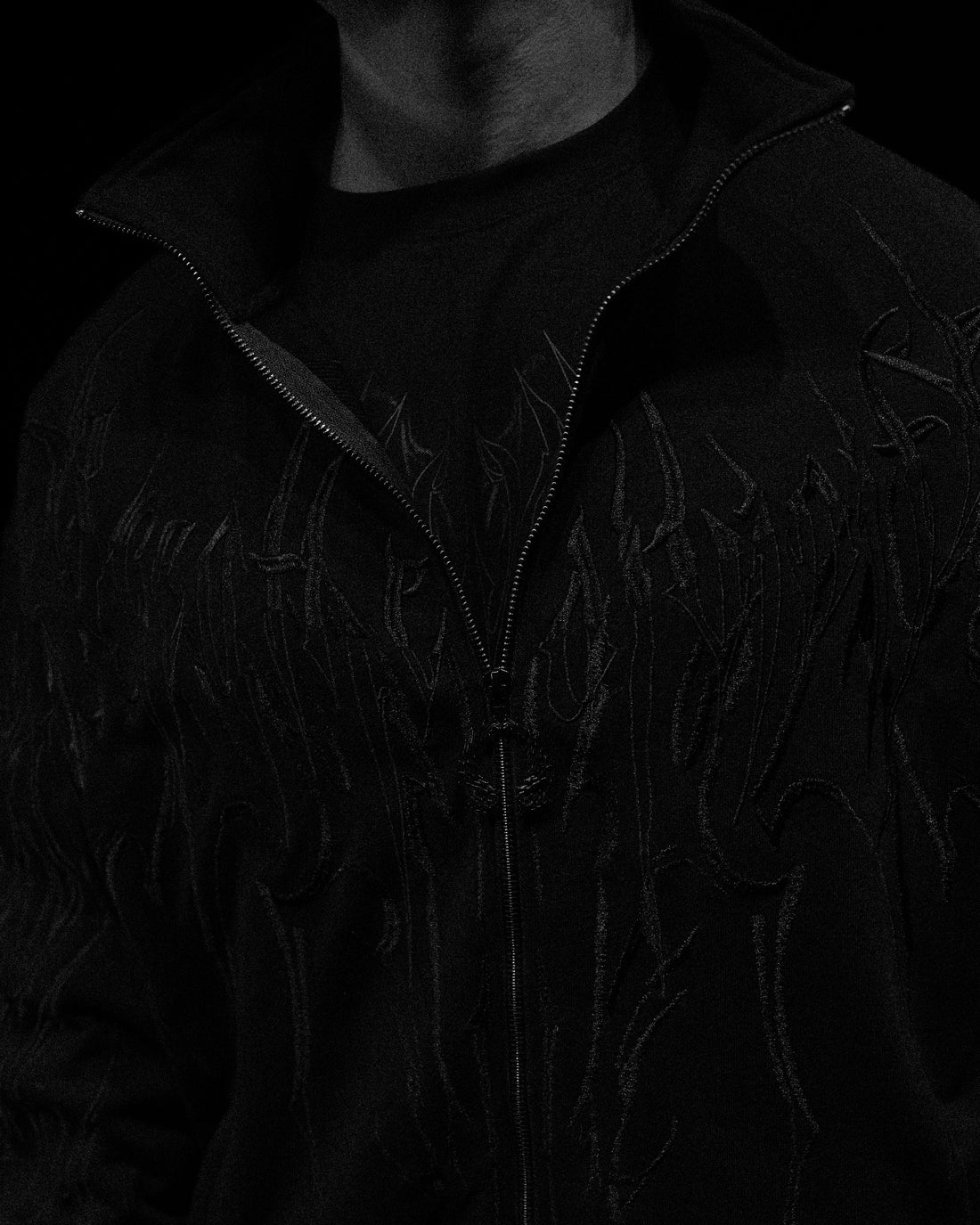 Obsidian Oversized Zip-up Jacket [DARKNESS]