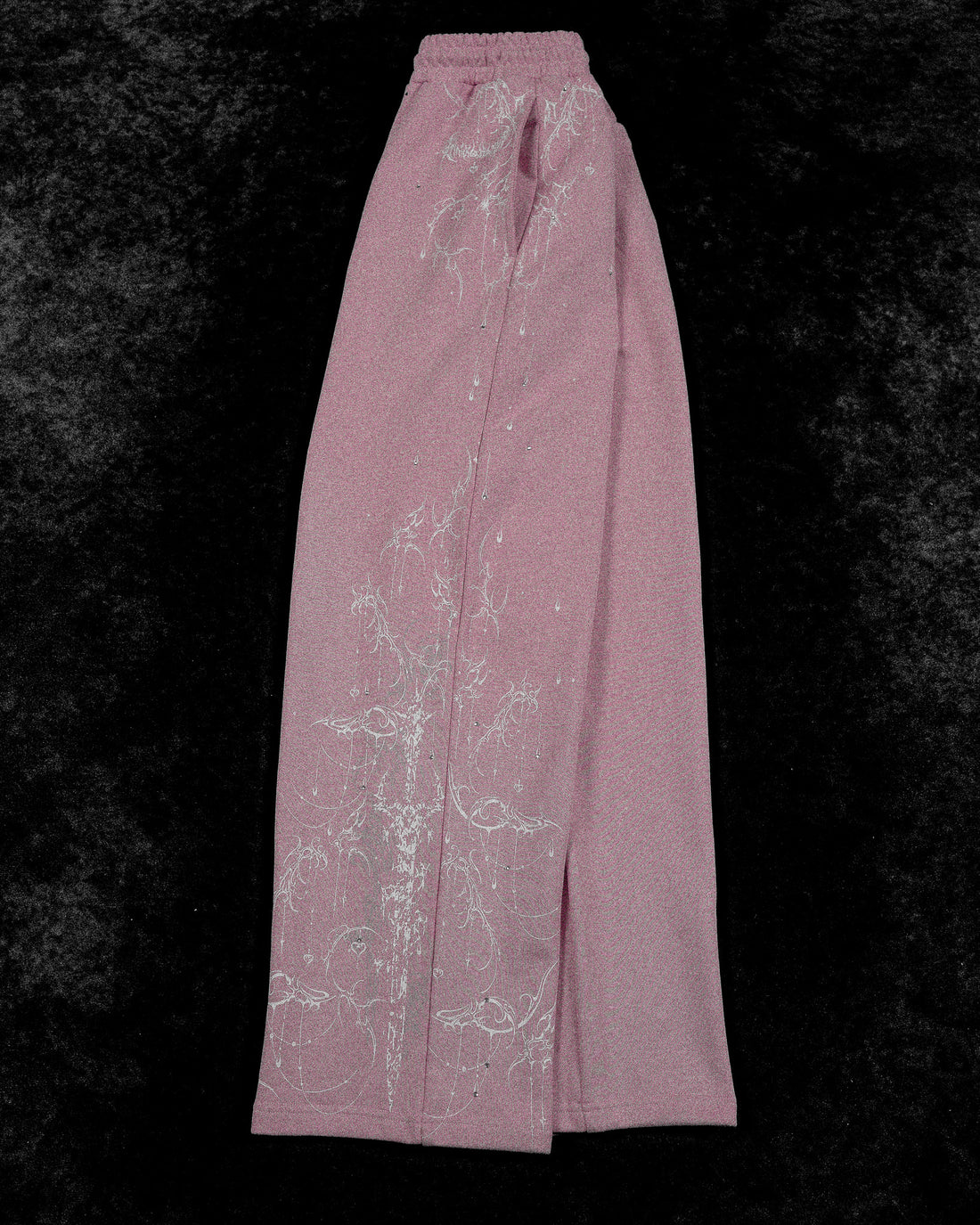 Women's Shattered Blade Rhinestone Uncuffed Sweatpants [PINK]