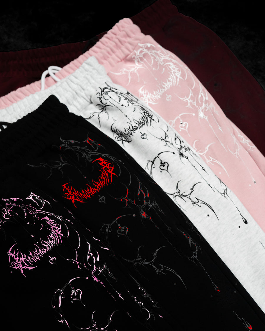 Women's Shattered Blade Rhinestone Uncuffed Sweatpants [BLOSSOM PINK]