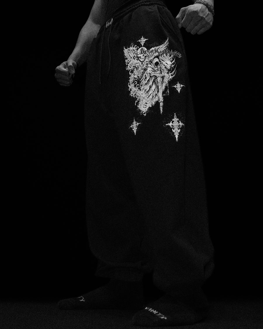 Dark Souls Banana Shape cuffed sweatpants [VOID BLACK]