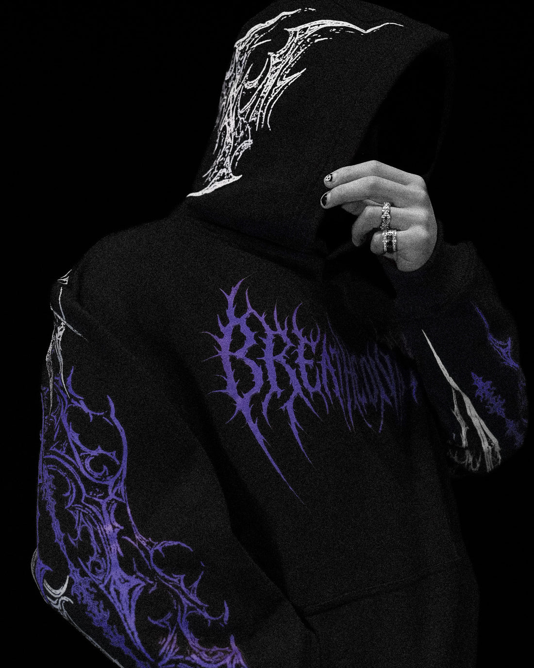 Dragon Blade Oversized Pullover Hoodie [HOLLOW PURPLE]