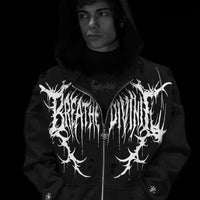 Mens Tarnished Zip-up Hoodie [VOID BLACK]