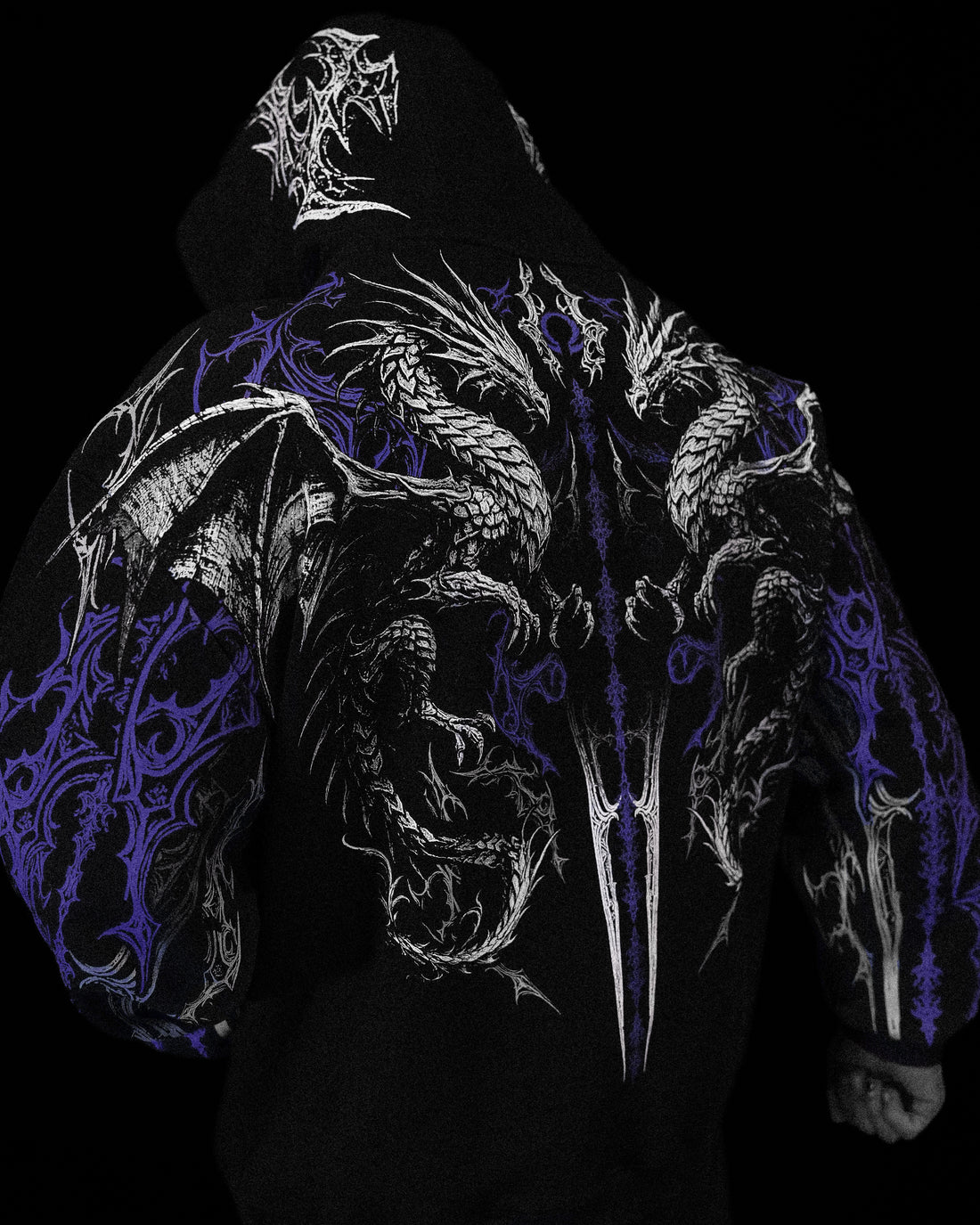 Dragon Blade Oversized pullover hoodie [HOLLOW PURPLE