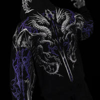 Dragon Blade Oversized Pullover Hoodie [HOLLOW PURPLE]