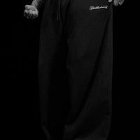 Elegance Oversized Uncuffed Luxury Sweatpants [VOID BLACK]