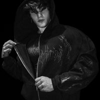 Deathkeeper Oversized Zip-up Hoodie [DARKNESS]