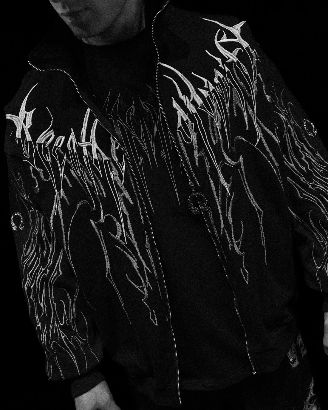 Obsidian Oversized Zip-up Jacket [MIDNIGHT]