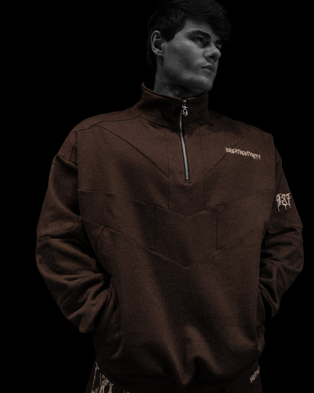 937 Embroidered Tactical Oversized Full-Zip Jacket [ROOT BEER]
