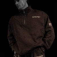 937 Embroidered Tactical Oversized Full-Zip Jacket [ROOT BEER]