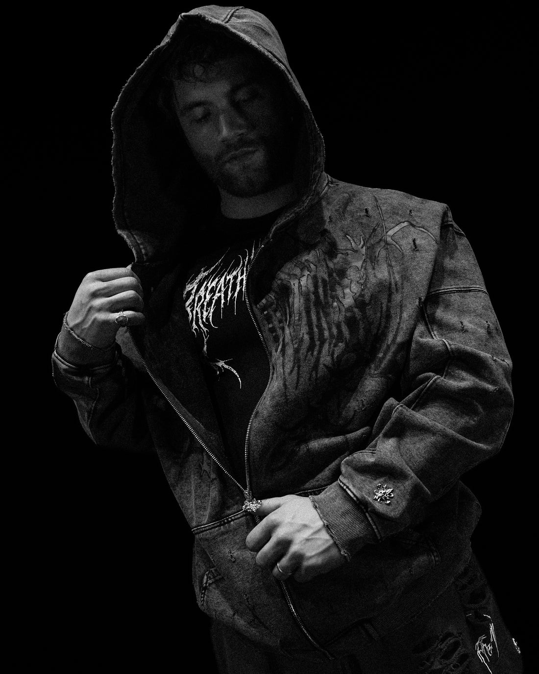 Mens Tarnished Zip-up Hoodie [VINTAGE]