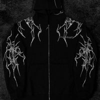 Venom Oversized Zip-up Hoodie [VOID BLACK]