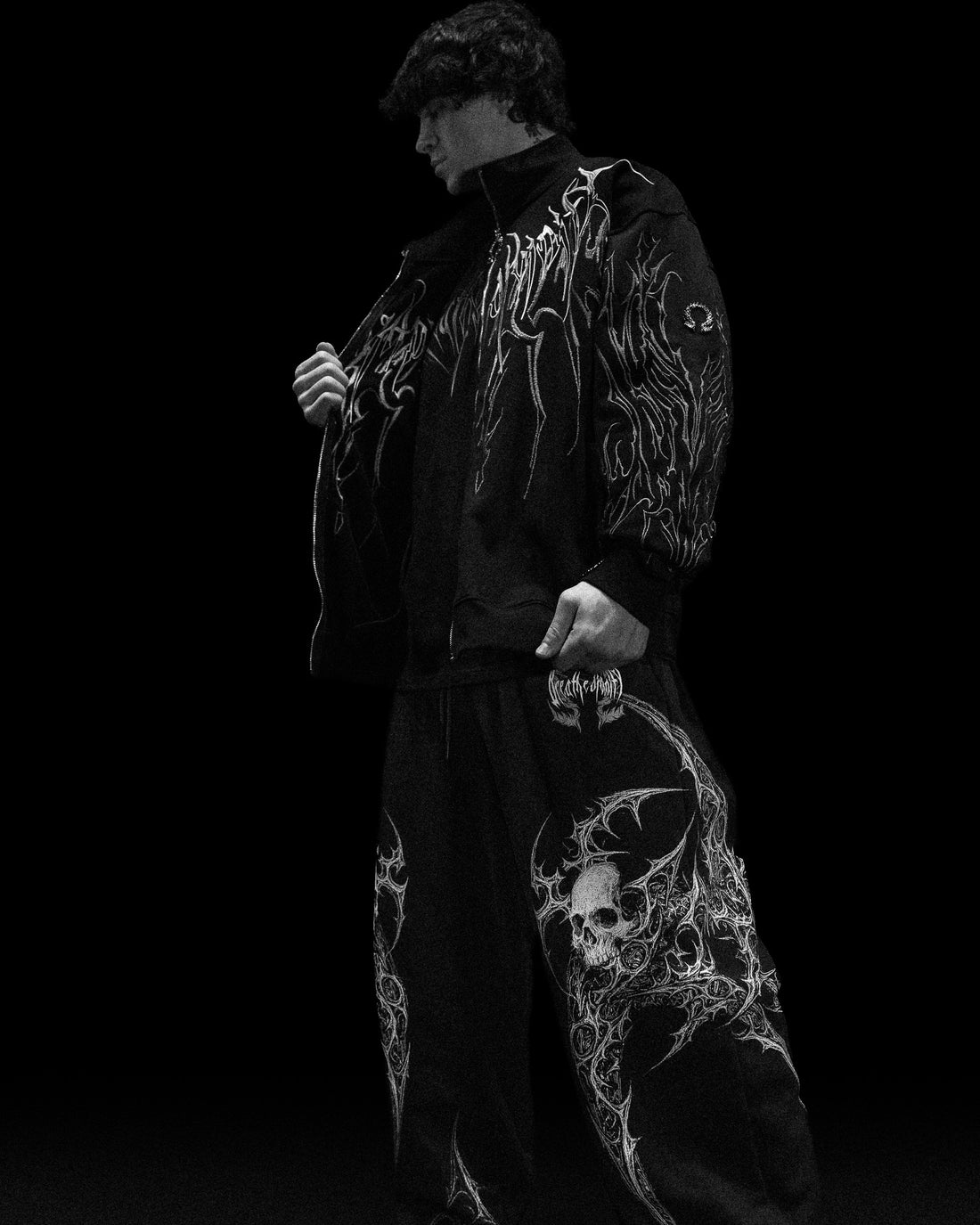 Obsidian Oversized Zip-up Jacket [MIDNIGHT]