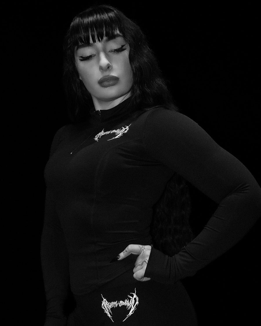 トップス breathedivinity Compression Void Black Women's Void Tech™ Boneveil Zip-up Longsleeve Compression [VOID