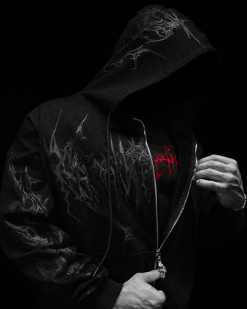 Deathwing Oversized Zip-up Hoodie [DARKNESS]