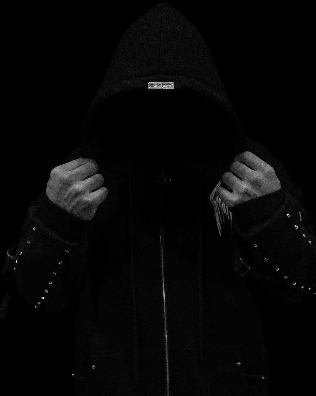 Metallic Tactical Oversized Cargo Zip-up Jacket [DARKNESS]