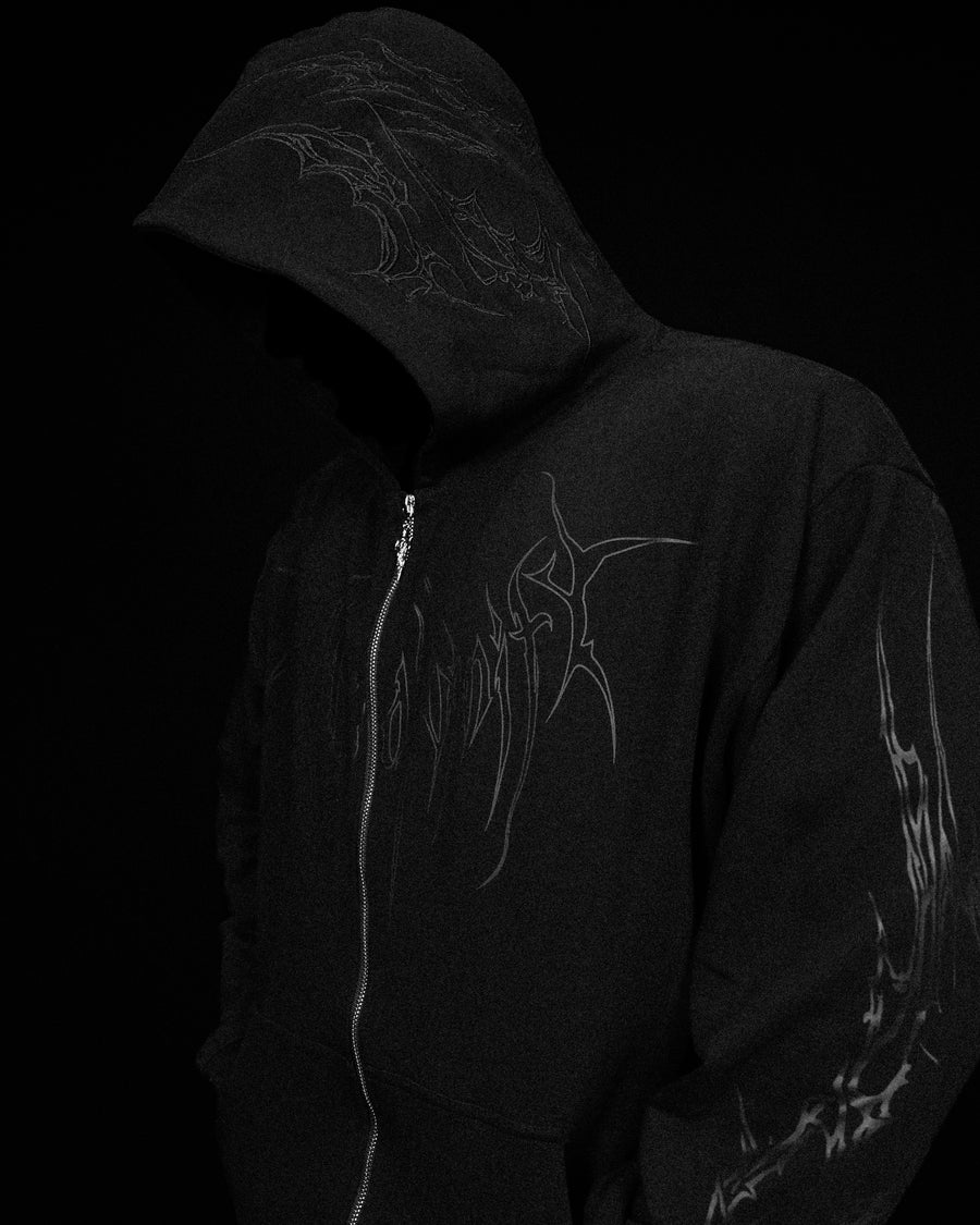 Kingslayer Oversized Zip-up hoodie [DARKNESS]