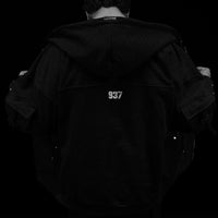 Metallic Tactical Oversized Cargo Zip-up Jacket [DARKNESS]