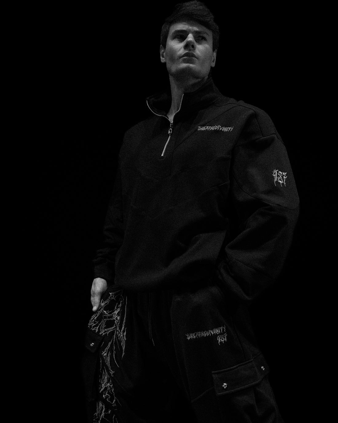 937 Embroidered Tactical Oversized Full-Zip Jacket [VOID BLACK]