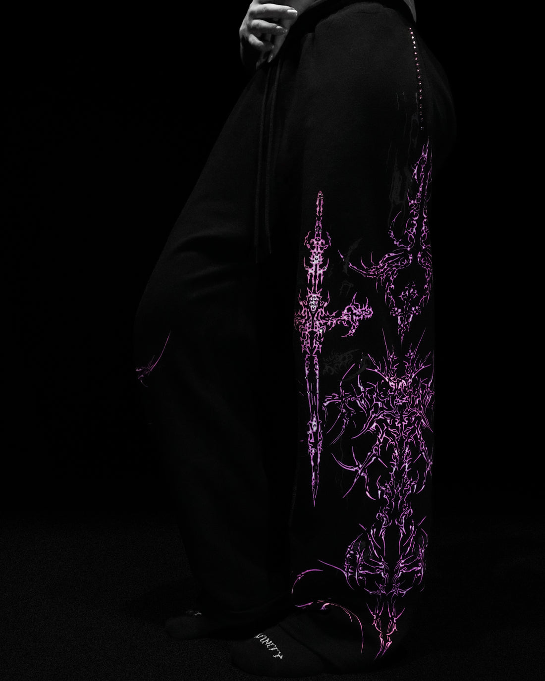 Women's Widow's Blade Rhinestone Uncuffed luxury sweatpants [BLOSSOM PINK]