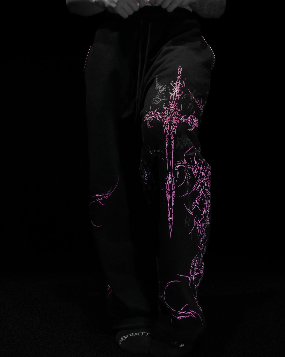 Women's Widow's Blade Rhinestone Uncuffed luxury sweatpants [BLOSSOM PINK]