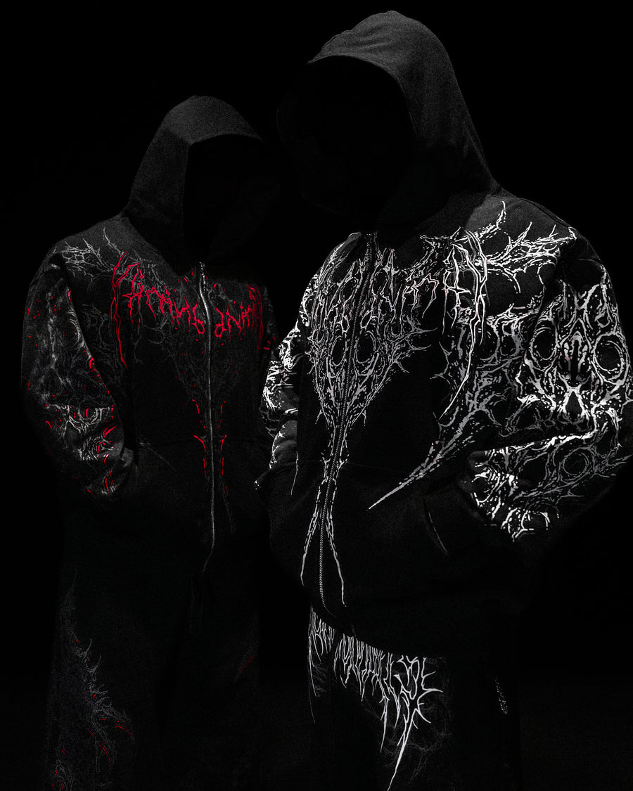 Nocturnal Oversized Zip-up Hoodie [VOID BLACK]