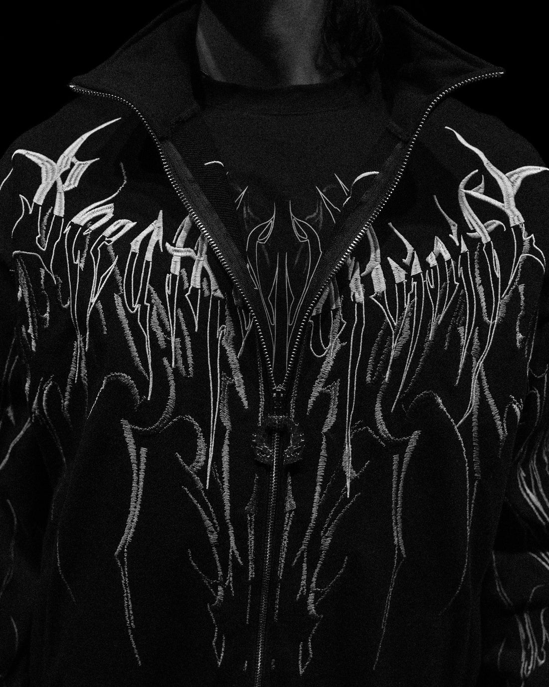 Obsidian Oversized Zip-up Jacket [MIDNIGHT]