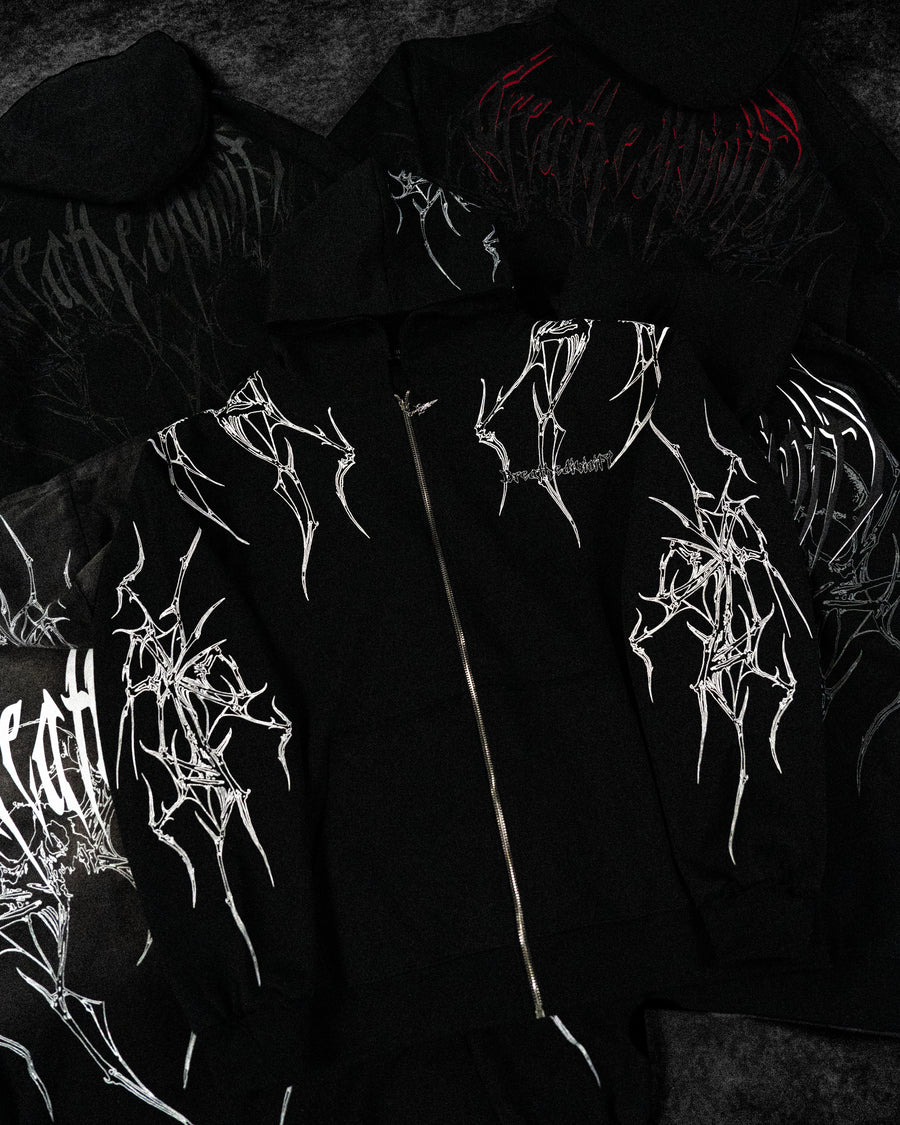 Venom Oversized Zip-up Hoodie [VOID BLACK]