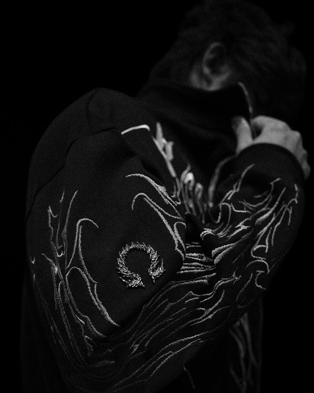 Obsidian Oversized Zip-up Jacket [MIDNIGHT]