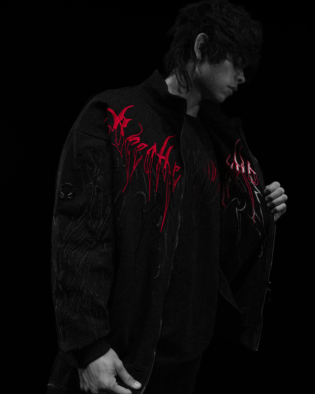 Obsidian Oversized Zip-up Jacket [NIGHTMARE]