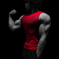 Void Tech™ Cyber Skeleton Cut-off Delt Compression [CRIMSON RED]
