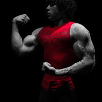 Void Tech™ Cyber Skeleton Cut-off Delt Compression [CRIMSON RED]
