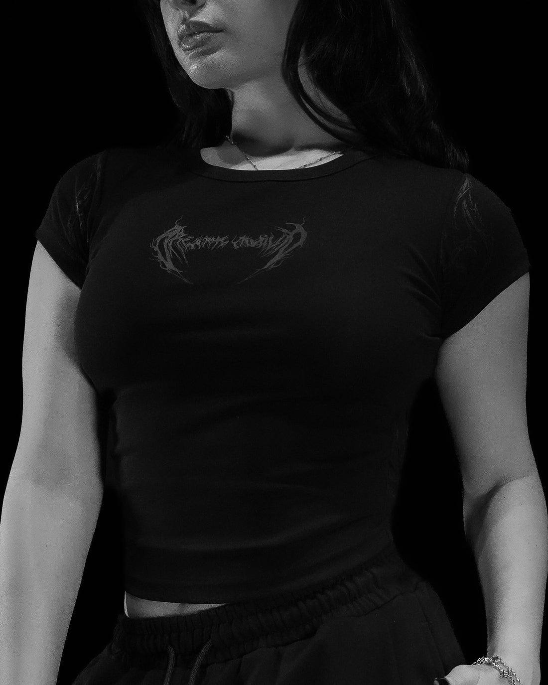 Women's Requiem Baby Tee [DARKNESS]