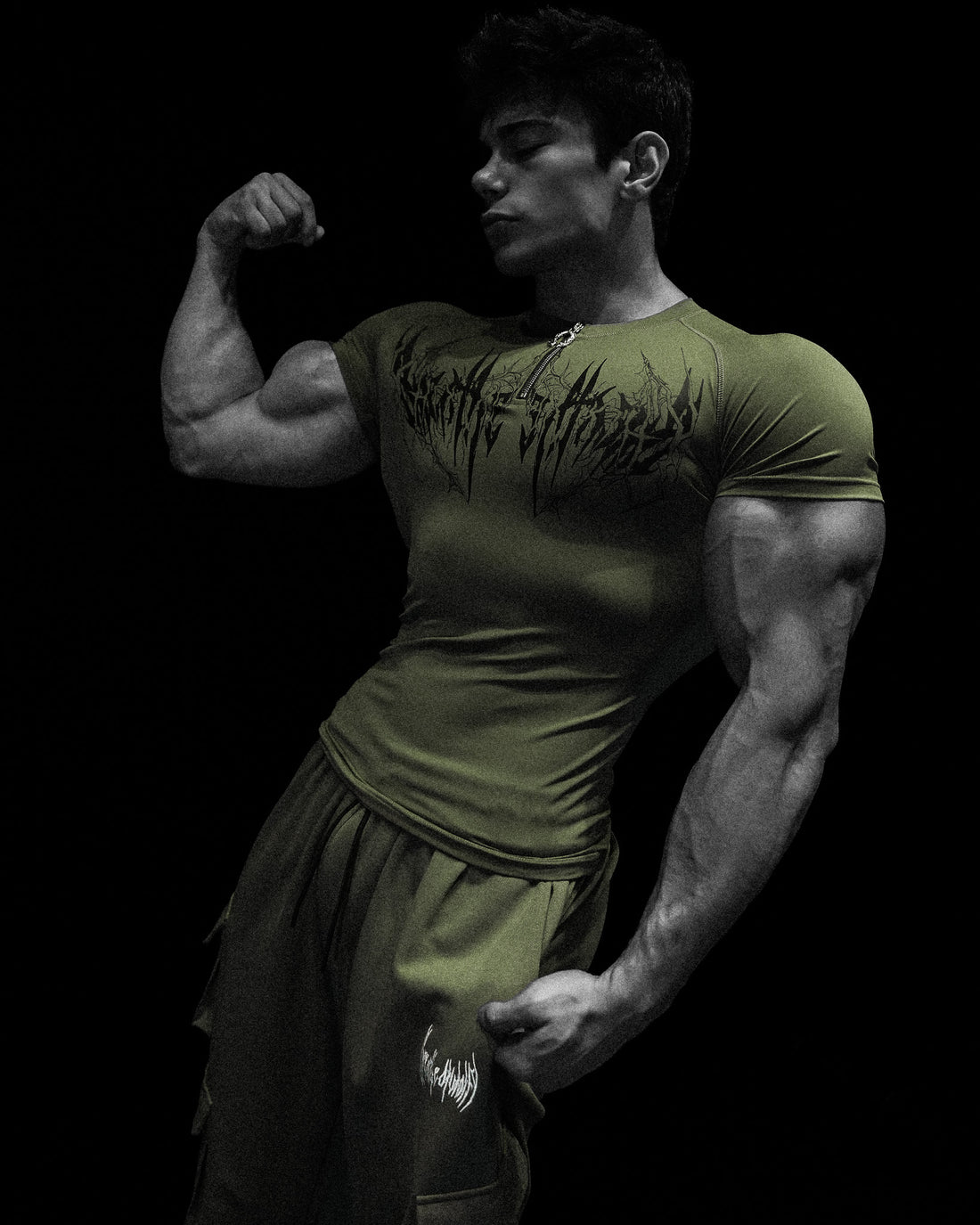 Void Tech™ Deathwing Shortsleeve Quarter Zip Compression [OLIVE GREEN]