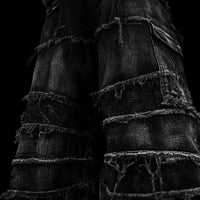 Oversized Distressed Denim Cargo jeans [ALLOY WASH]