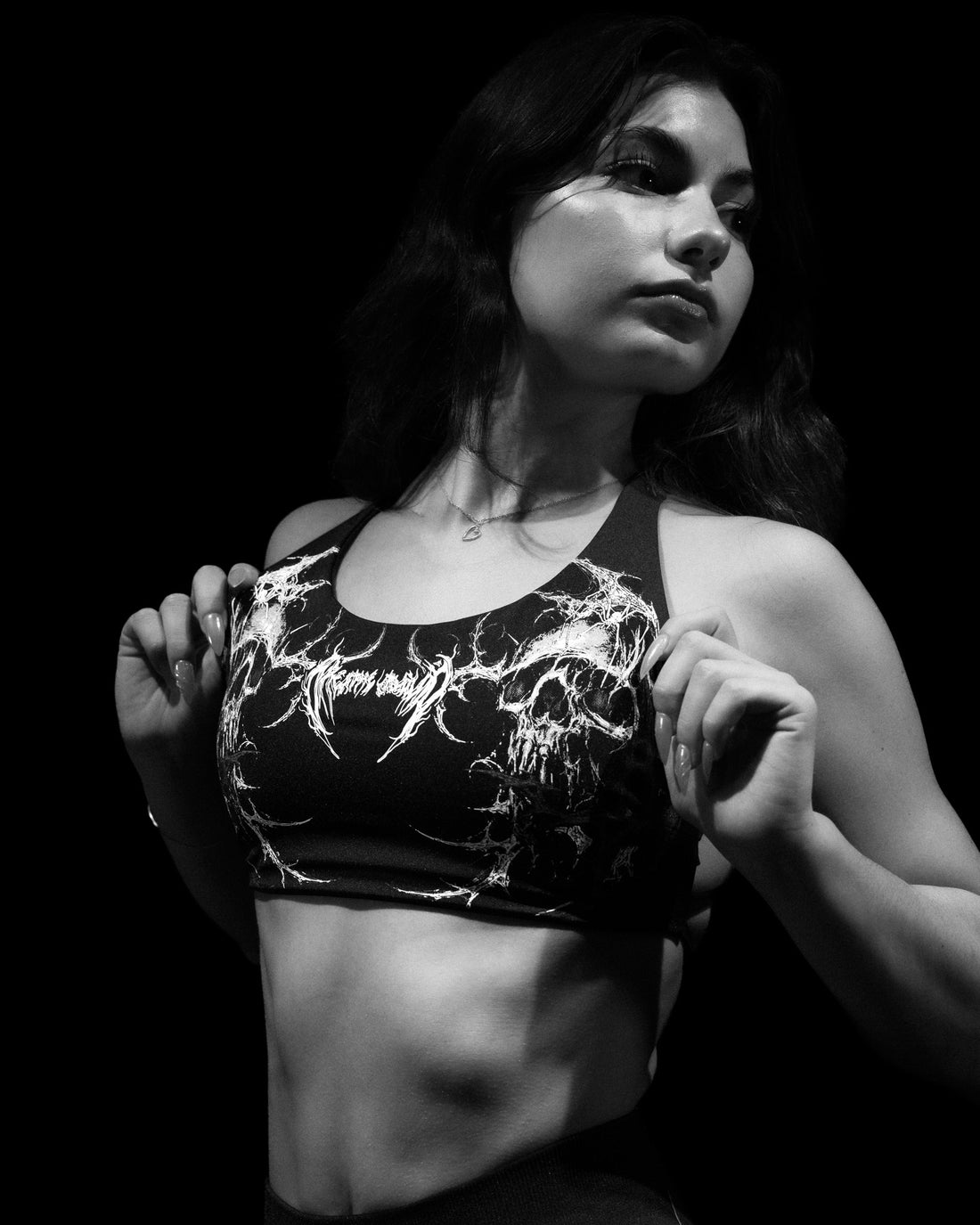 Void Tech™ Death Veil Sports Bra [VOID BLACK]