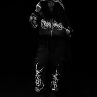 Women's Scarlet Kiss Cropped Zip-up Hoodie [ECLIPSE]