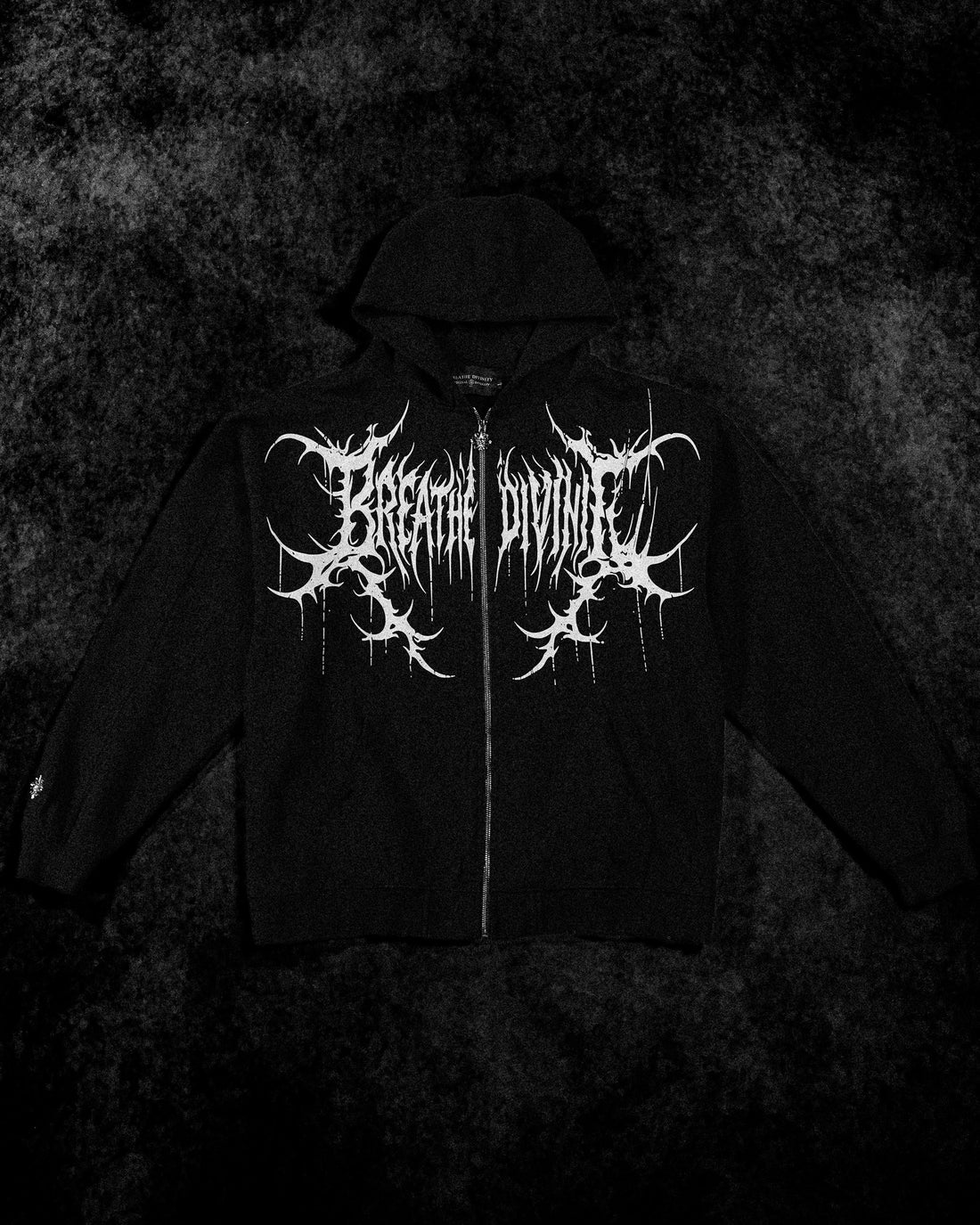 Mens Tarnished Zip-up Hoodie [VOID BLACK]