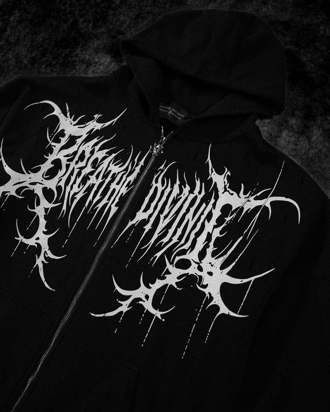 Mens Tarnished Zip-up Hoodie [VOID BLACK]