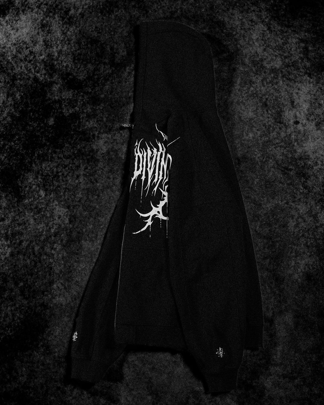Mens Tarnished Zip-up Hoodie [VOID BLACK]