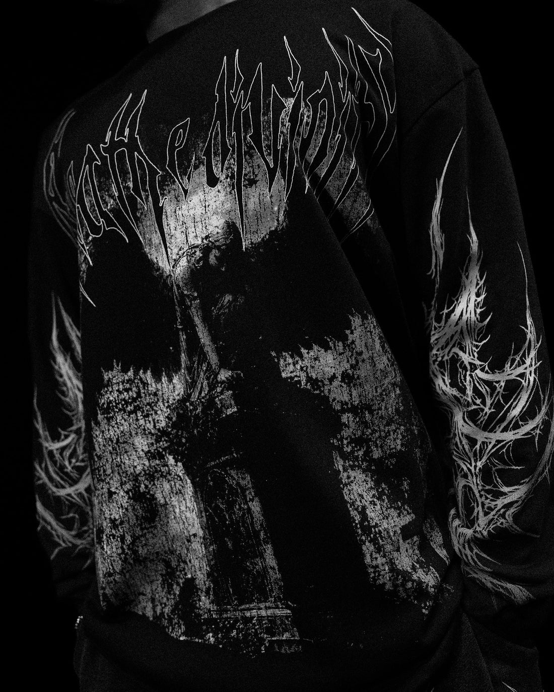 Death Portrait Oversized Longsleeve T-shirt [VOID BLACK]