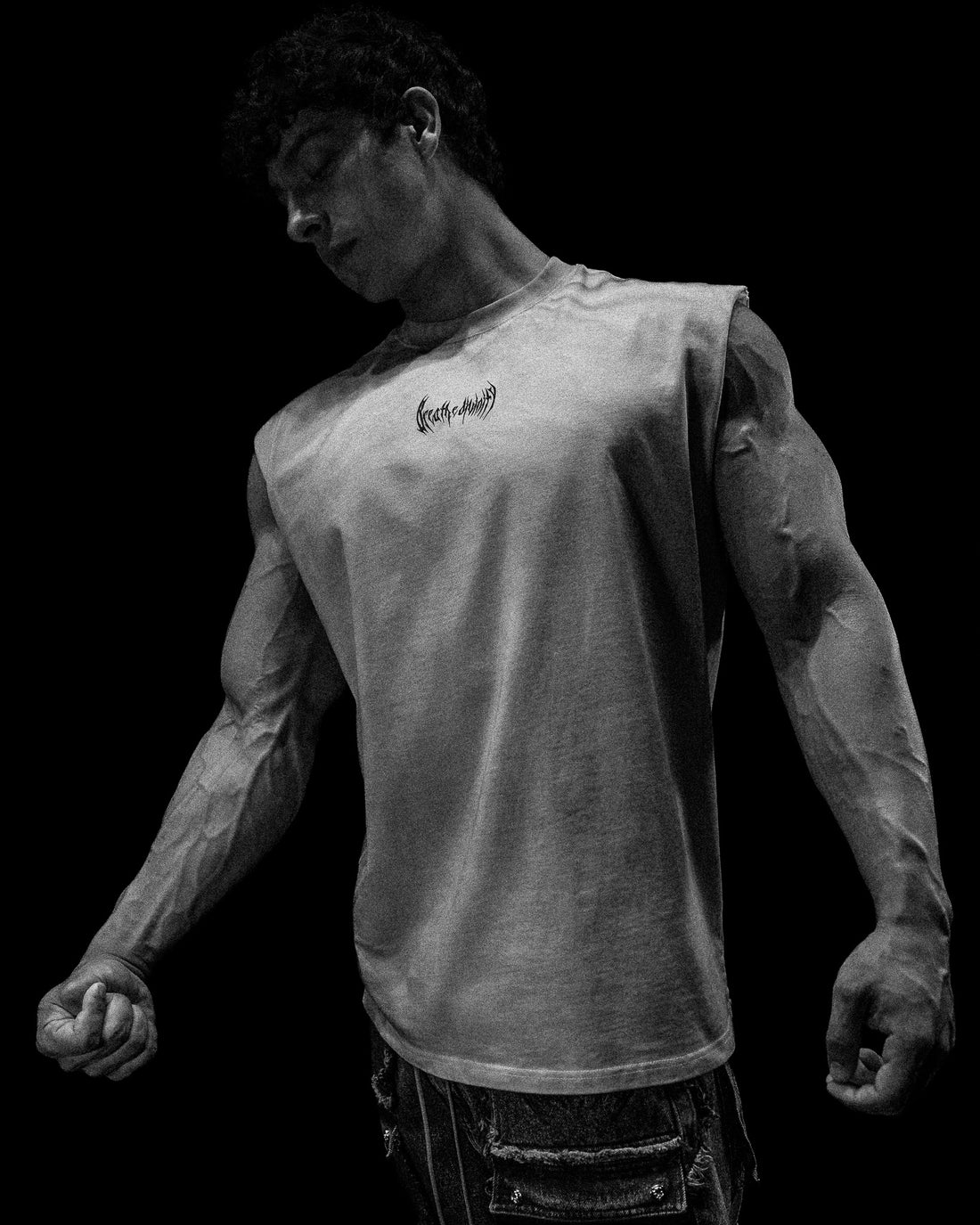 Oversized Cut-off Tee [BONE]