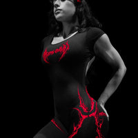 Void Tech™ Dark Reign Open Back Flare Bodysuit [NIGHTMARE]